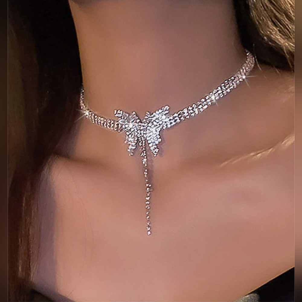 Elegant Silver Butterfly Necklace
